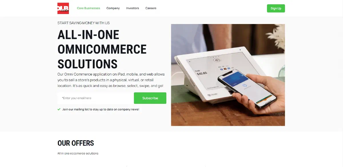 The OLB Group corporate homepage
